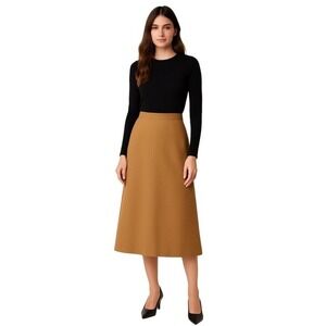 VTG Dalton Camel Tan Wool Camel Hair A Line Midi Skirt Size Small Union Tailored
